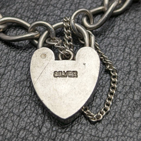 British vintage sterling silver charm bracelet 19g